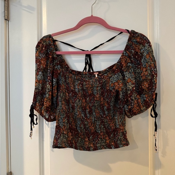 Women's Free People Back On Top Smocked Crop Top - Picture 4 of 6